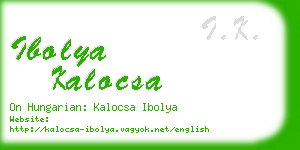 ibolya kalocsa business card